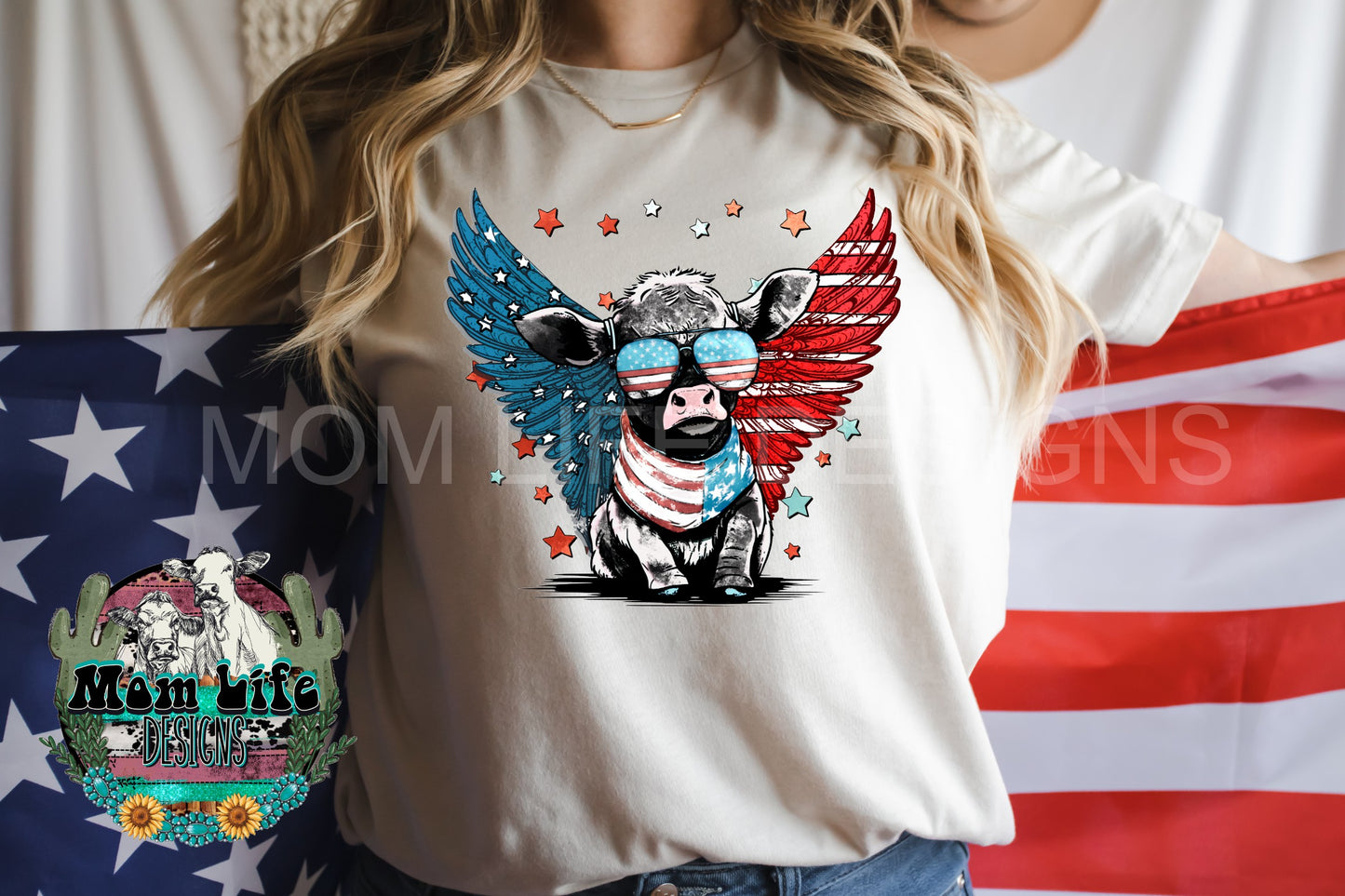 Patriotic Pig With Wings