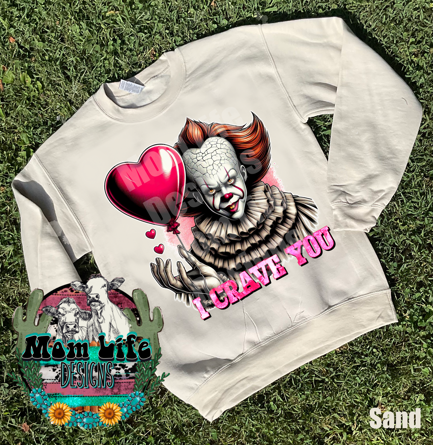 Valentine’s Day Crewneck Sweatshirt “I Crave You ” Scary Horror Character