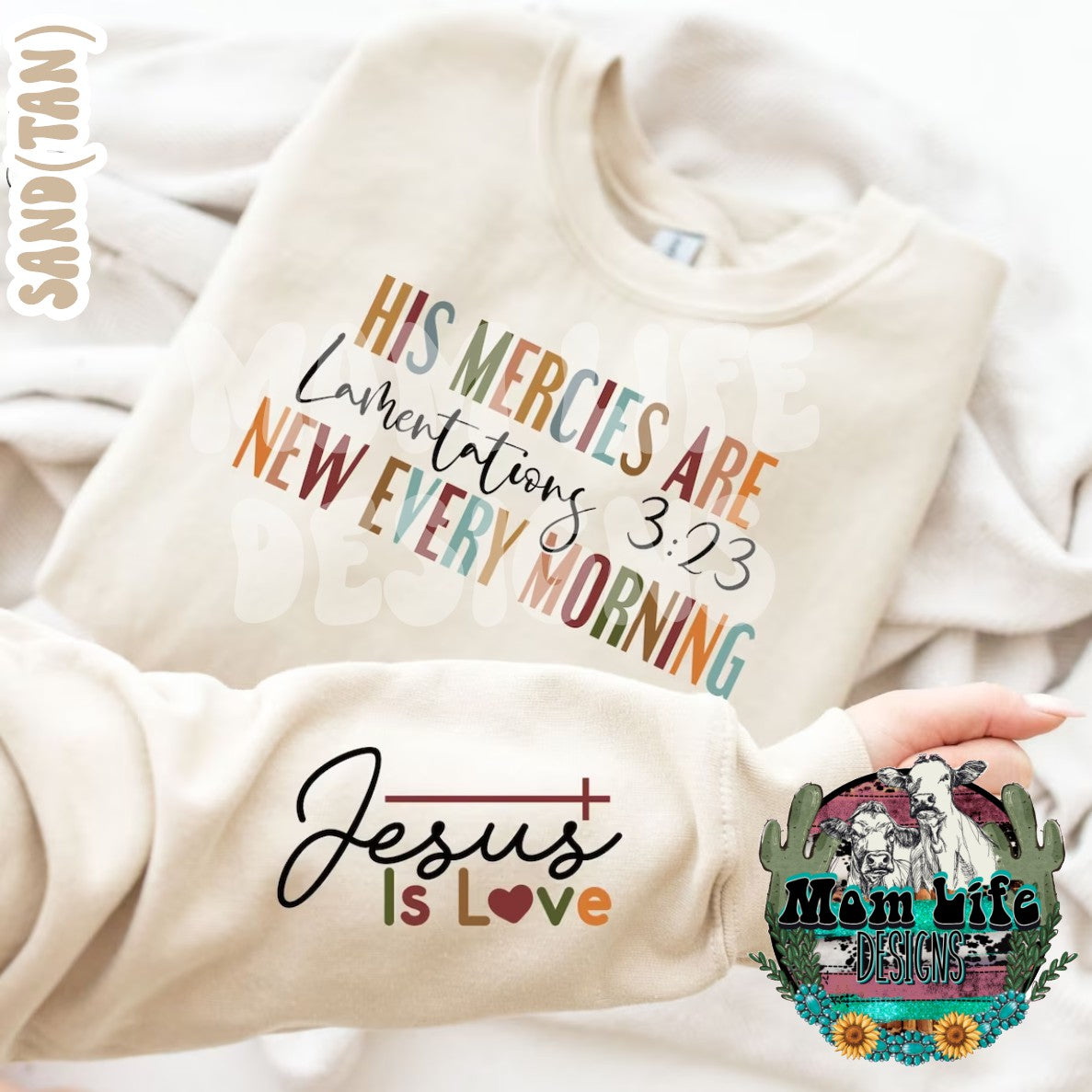 His Mercies Are New Every Morning Lamentations 3:23 Religious Crewneck Sweatshirt