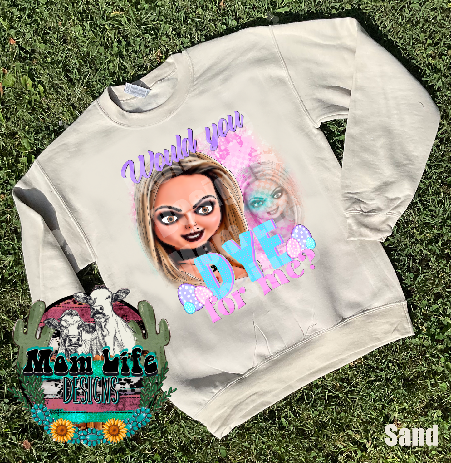 Easter Crewneck Sweatshirt “Would You Dye For Me?” Horror Character Scary Movie