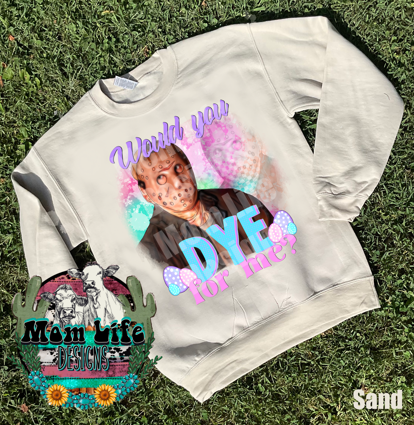 Easter Crewneck Sweatshirt “Would You Dye For Me?” Horror Character Scary Movie