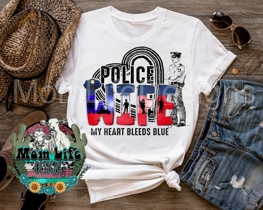 Police Wife My Heart Bleeds Blue