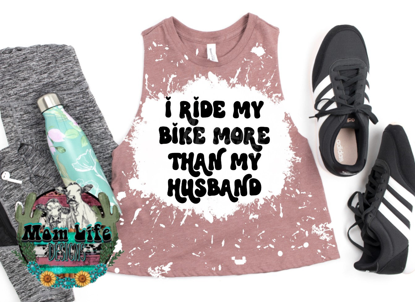 I Ride My Bike More Than My Husband Gym Cropped Tank Top