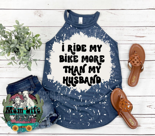 I Ride My Bike More Than My Husband Gym Rocker Tank Top