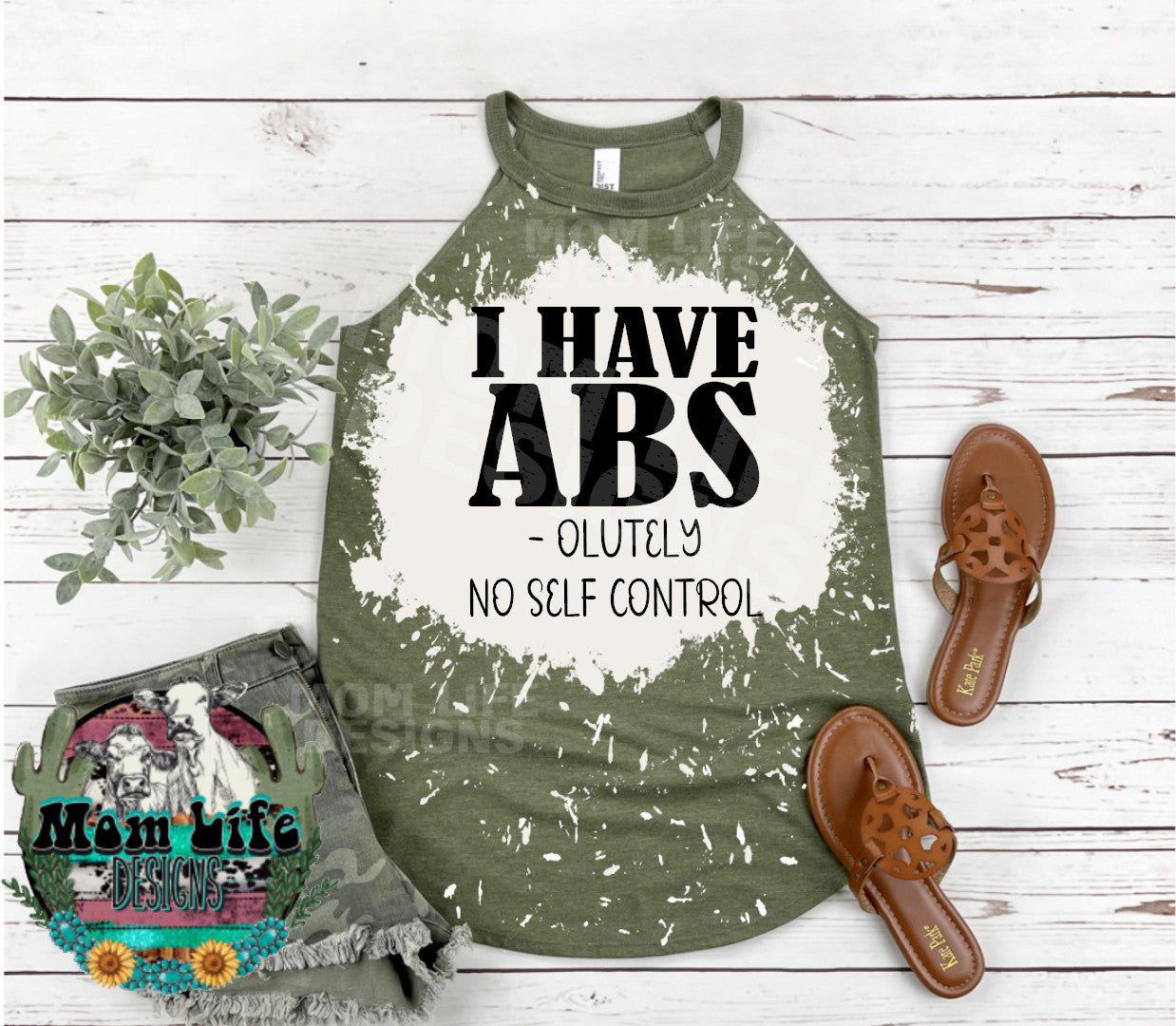 I Have ABS-olutely No Self Control Gym Rocker Tank Top