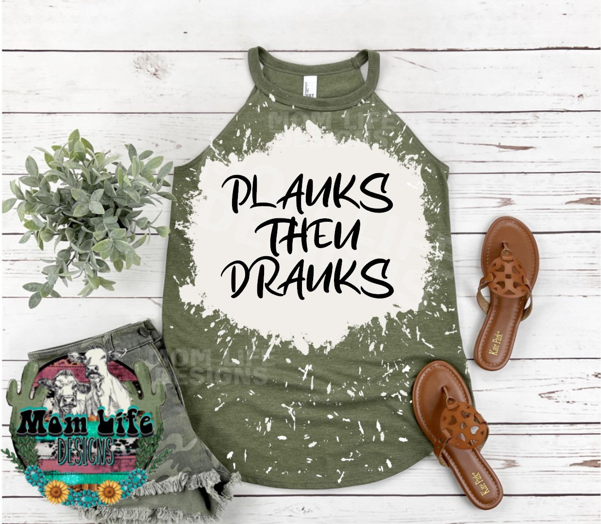 Planks Then Dranks Gym Rocker Tank Top