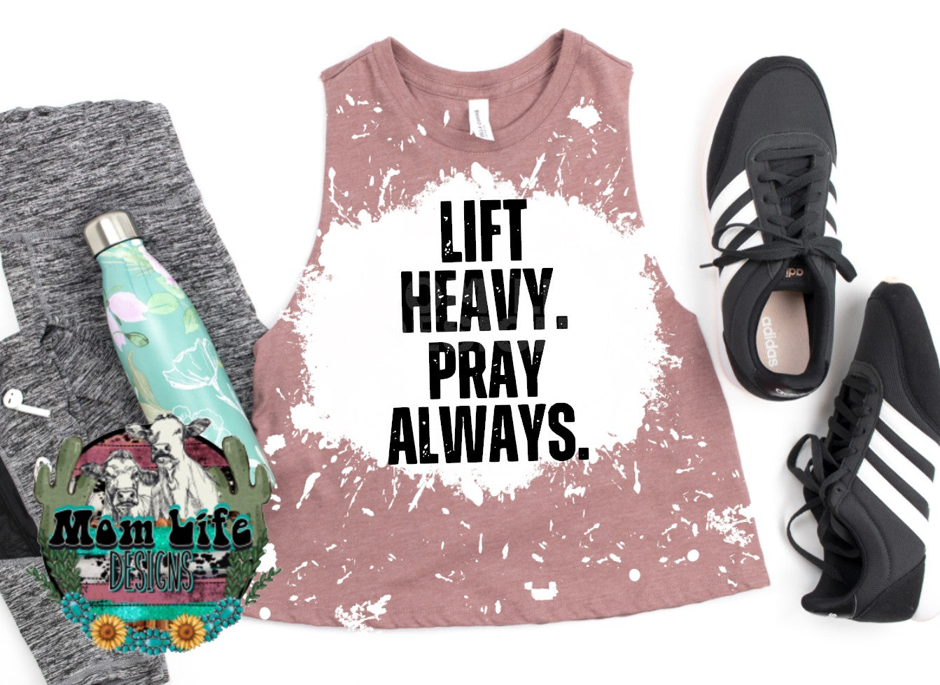 Lift Heavy. Pray Always. Gym Cropped Tank Top