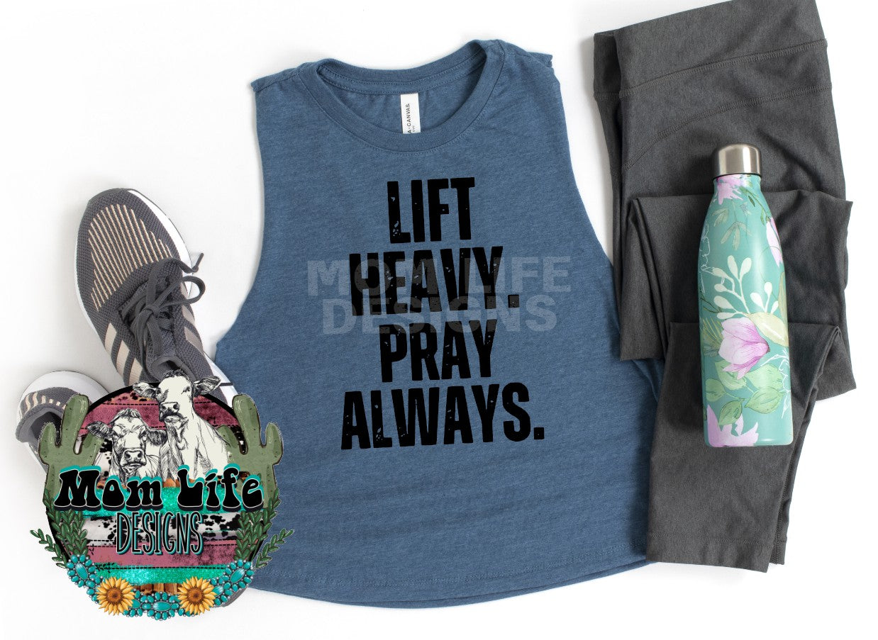 Lift Heavy. Pray Always. Gym Cropped Tank Top