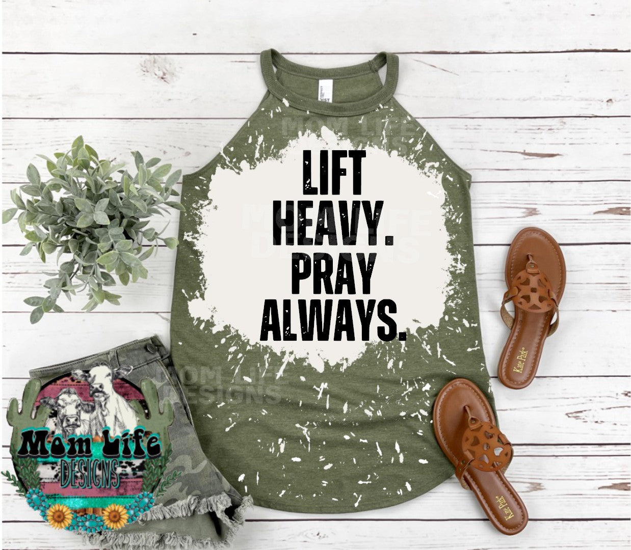 Lift Heavy. Pray Always. Gym Rocker Tank Top