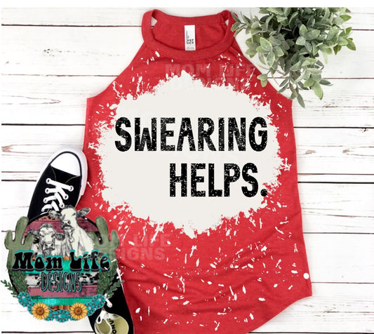 Swearing Helps. Gym Rocker Tank Top