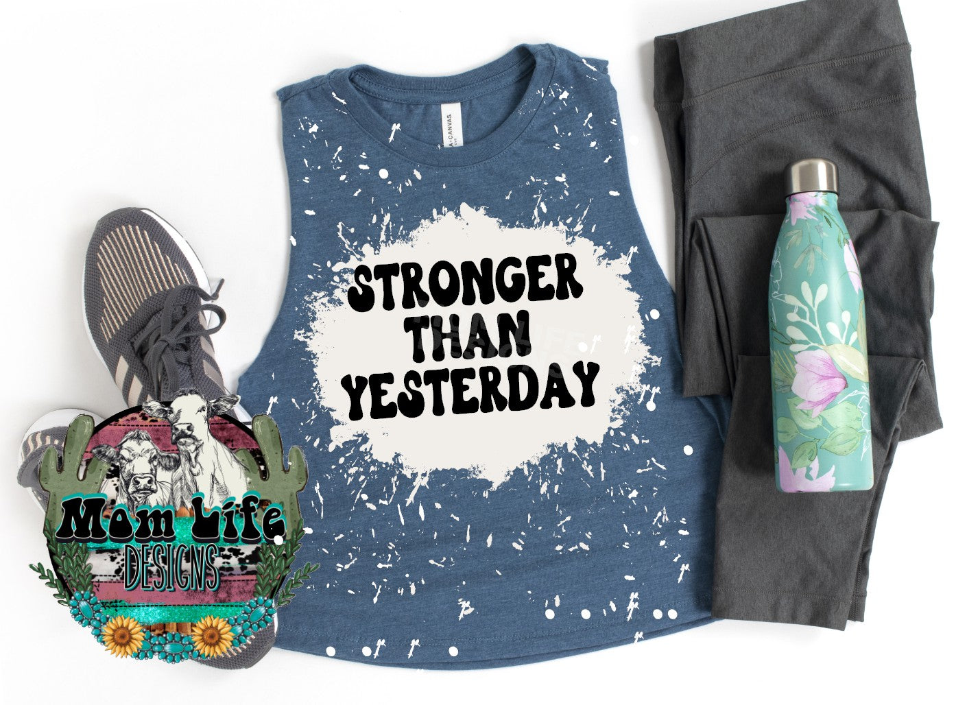 Stronger Than Yesterday Gym Cropped Tank Top