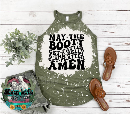 May The Booty Get Fatter & The Belly Get Flatter Amen Gym Rocker Tank Top